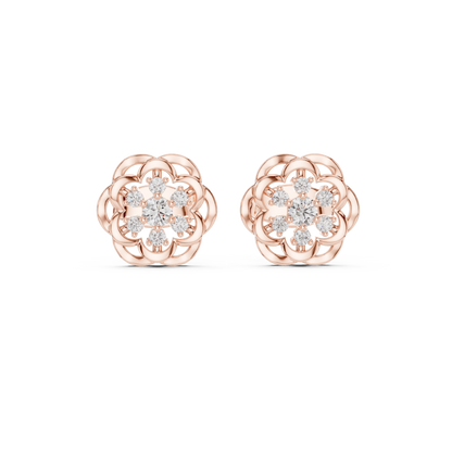 Regal Layered Blossom Diamond Studs