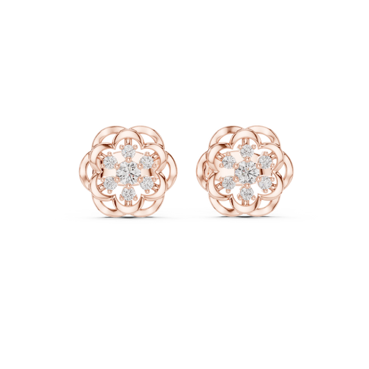 Regal Layered Blossom Diamond Studs
