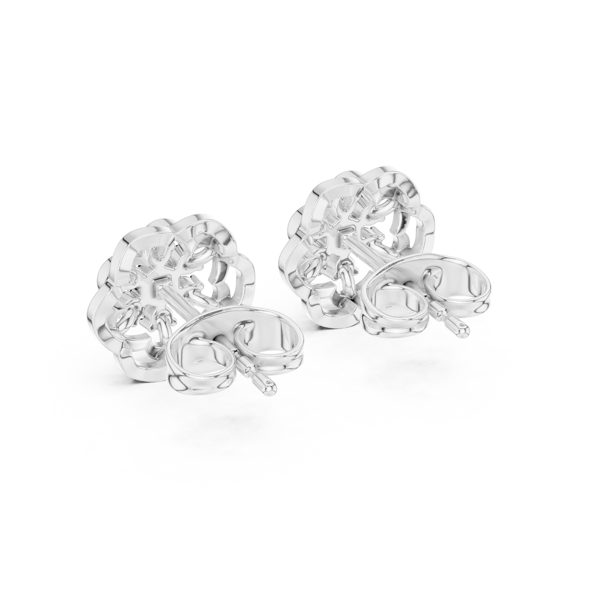 Regal Layered Blossom Diamond Studs