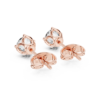 Floral Solitaire Round Diamond Studs