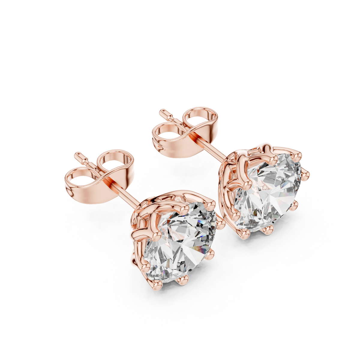 Radiant Petal Solitaire Diamond Studs