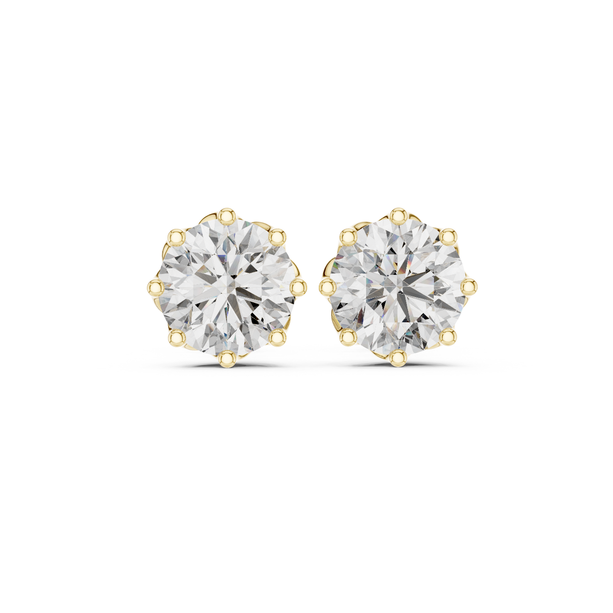 Radiant Petal Solitaire Diamond Studs