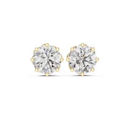 Radiant Petal Solitaire Diamond Studs