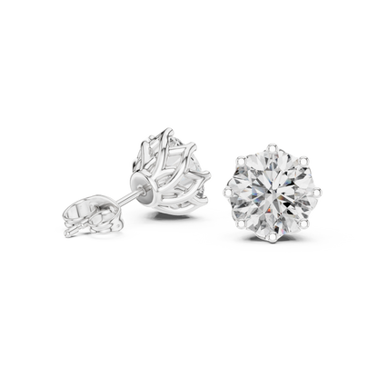 Radiant Petal Solitaire Diamond Studs
