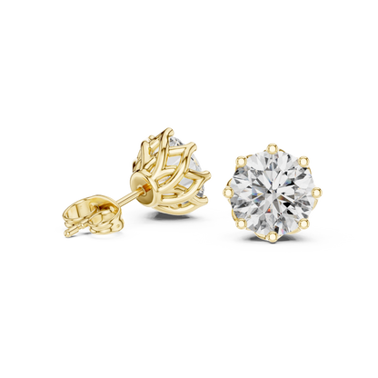 Radiant Petal Solitaire Diamond Studs