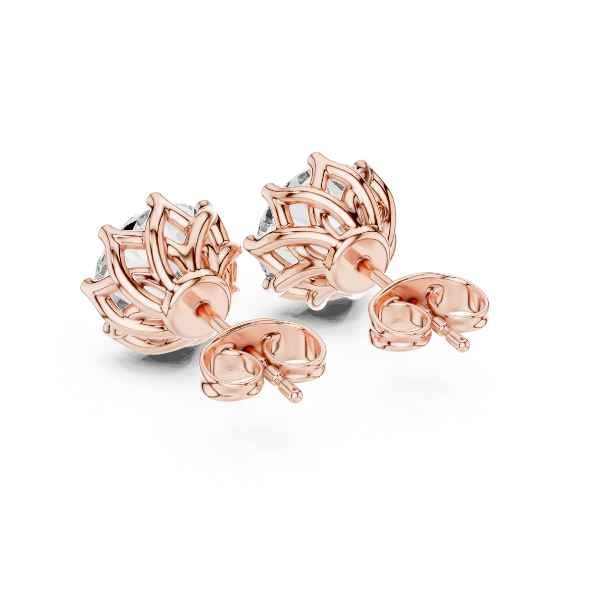 Radiant Petal Solitaire Diamond Studs