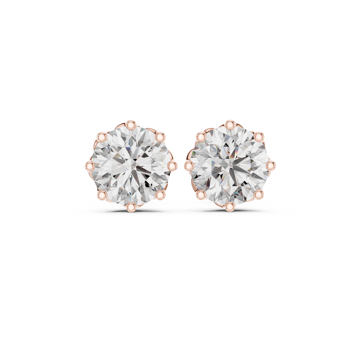 Radiant Petal Solitaire Diamond Studs