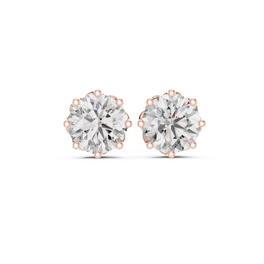 Radiant Petal Solitaire Diamond Studs