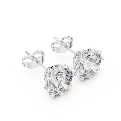 Radiant Petal Solitaire Diamond Studs