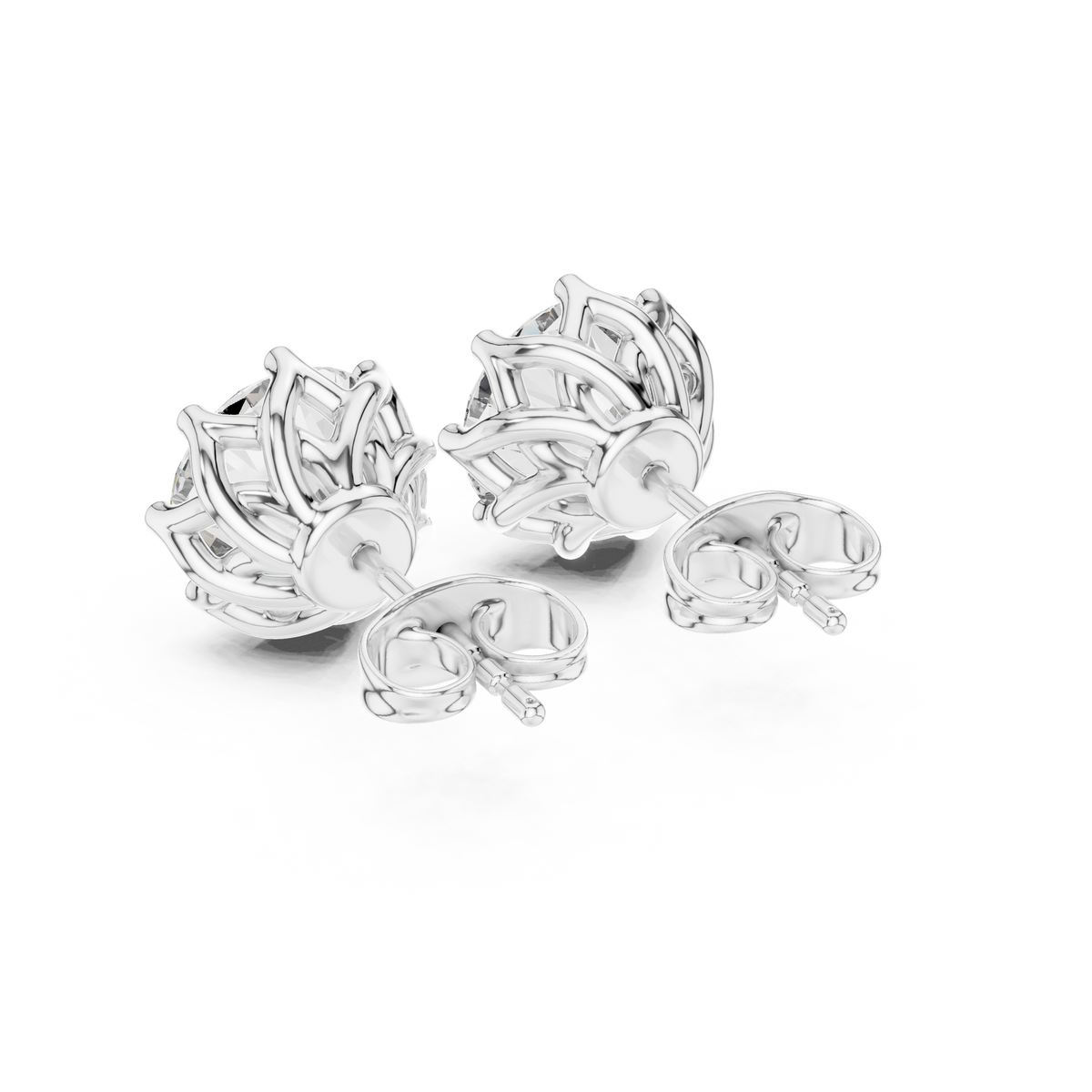 Radiant Petal Solitaire Diamond Studs