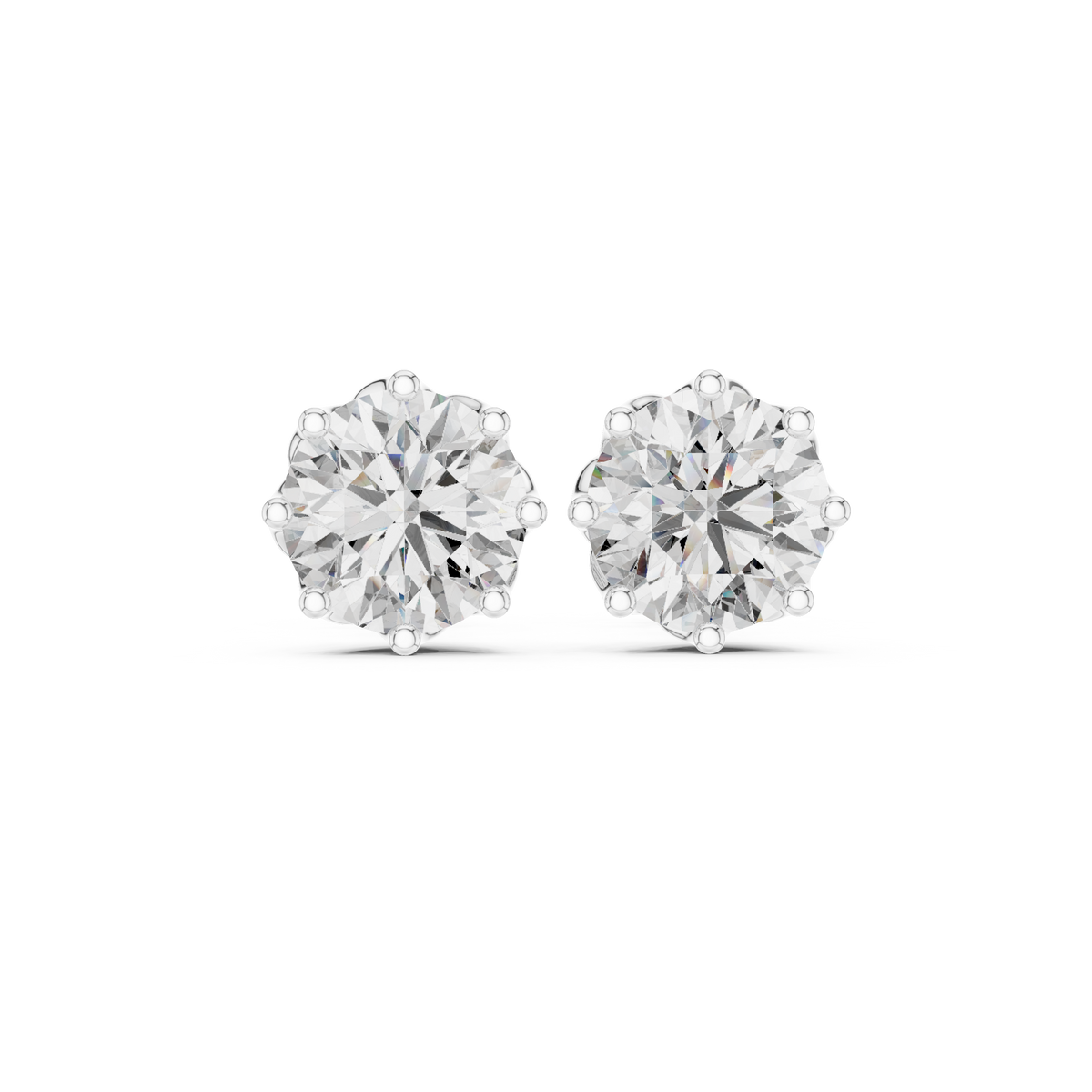 Radiant Petal Solitaire Diamond Studs