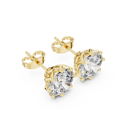 Radiant Petal Solitaire Diamond Studs