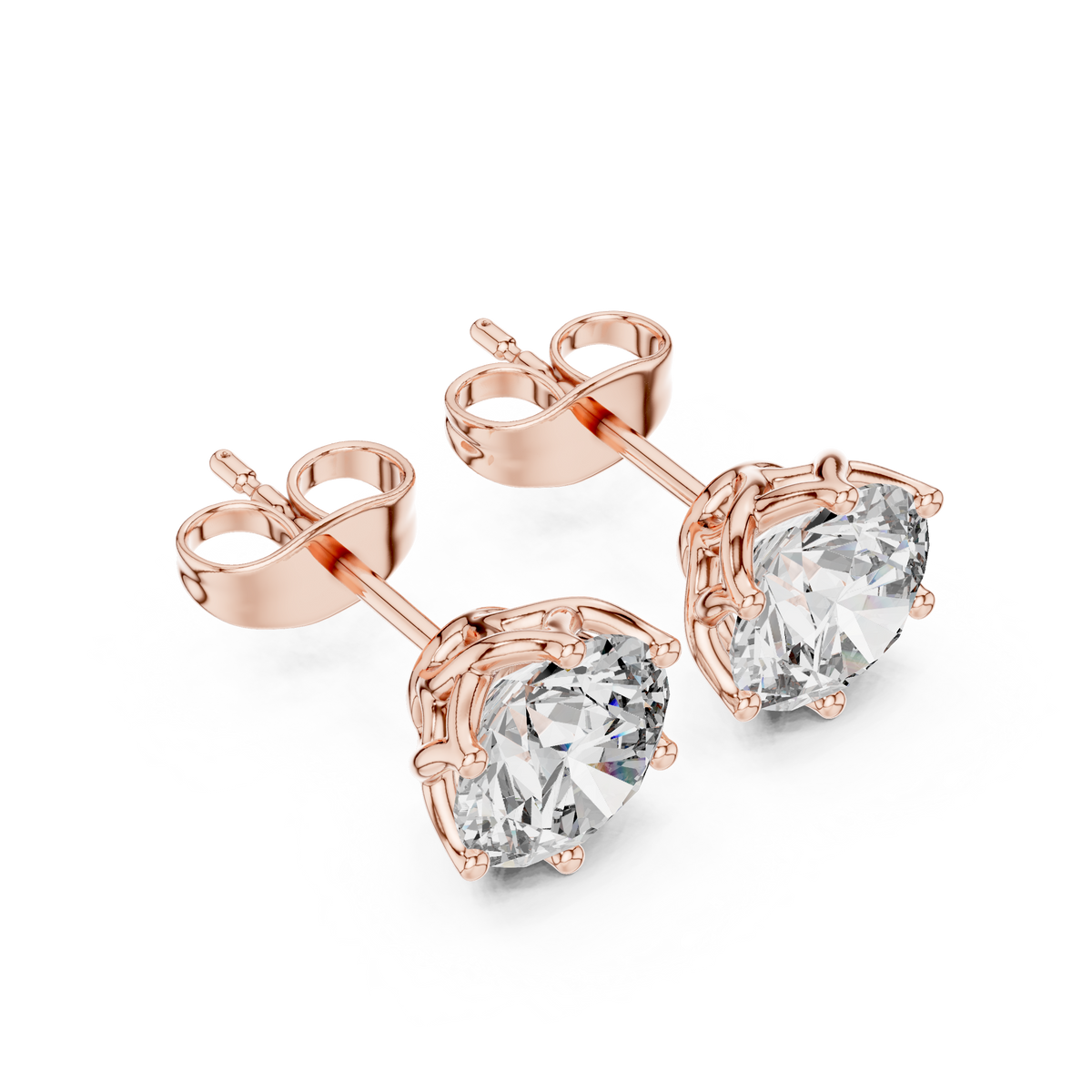 Elegant Tulip Bloom Diamond Studs