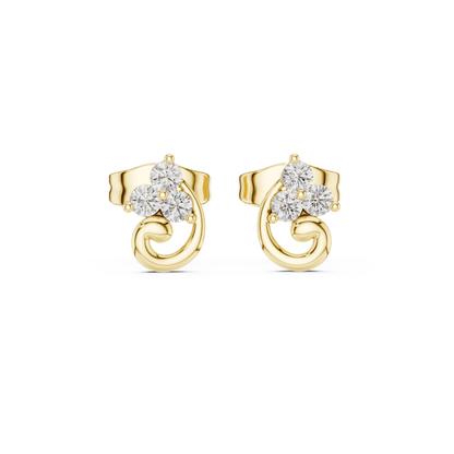 Graceful Swirl Bloom Diamond Studs