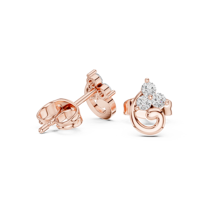 Graceful Swirl Bloom Diamond Studs