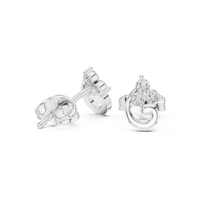 Graceful Swirl Bloom Diamond Studs