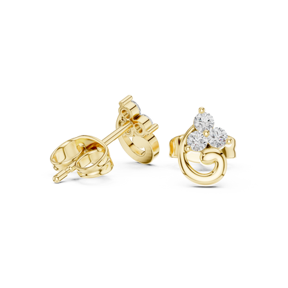 Graceful Swirl Bloom Diamond Studs