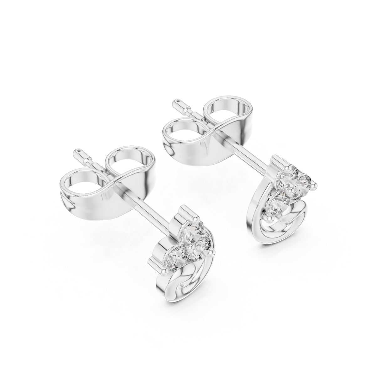 Graceful Swirl Bloom Diamond Studs
