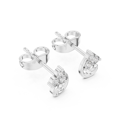 Graceful Swirl Bloom Diamond Studs