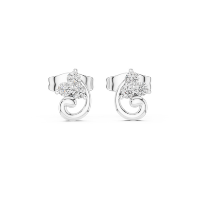 Graceful Swirl Bloom Diamond Studs