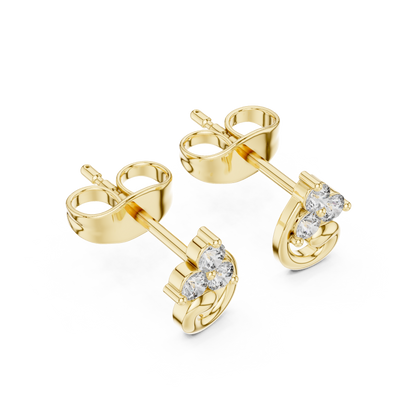 Graceful Swirl Bloom Diamond Studs