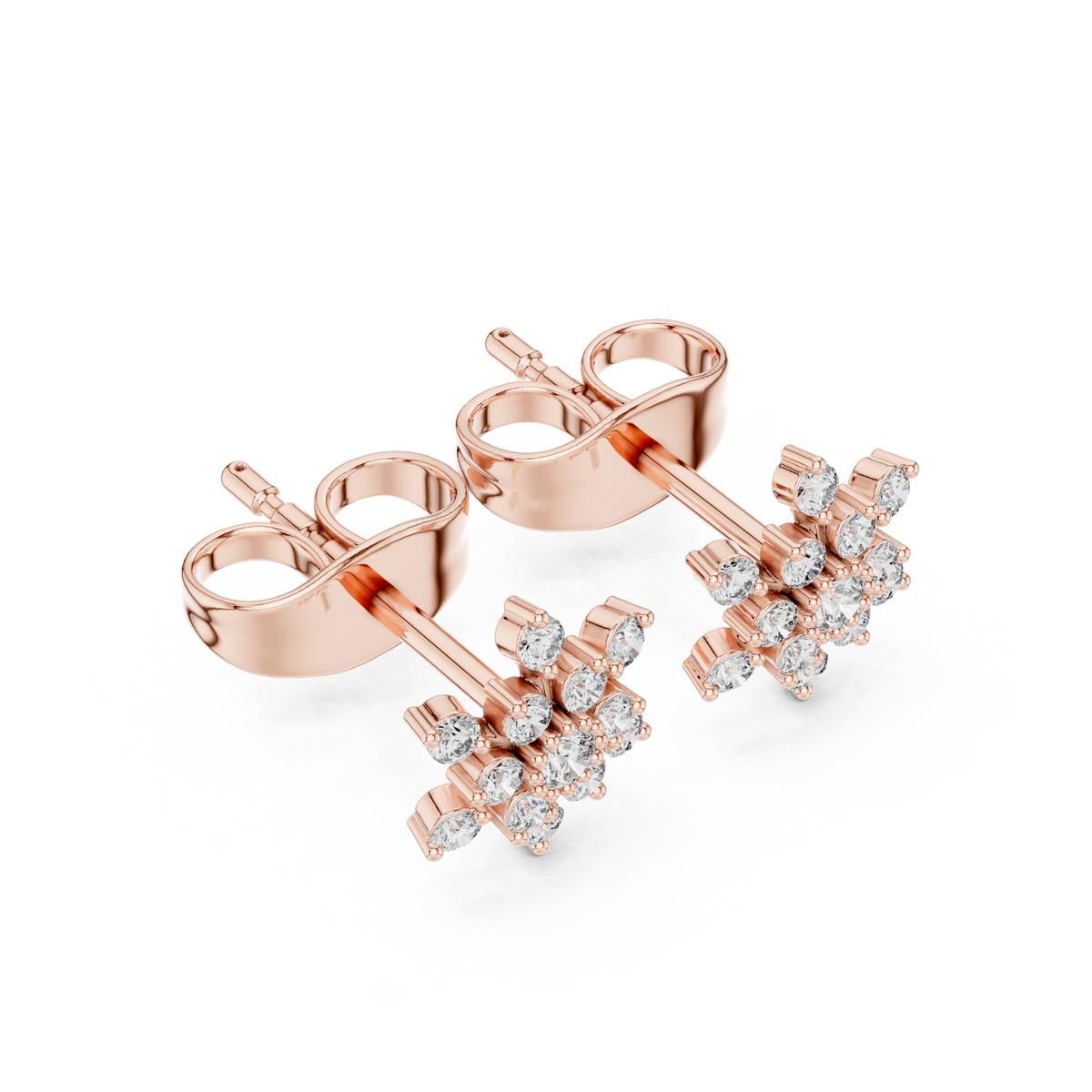 Radiant Floral Cluster Diamond Studs