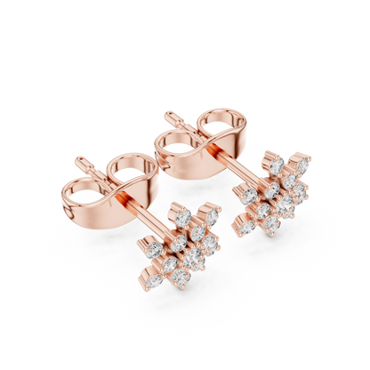 Radiant Floral Cluster Diamond Studs
