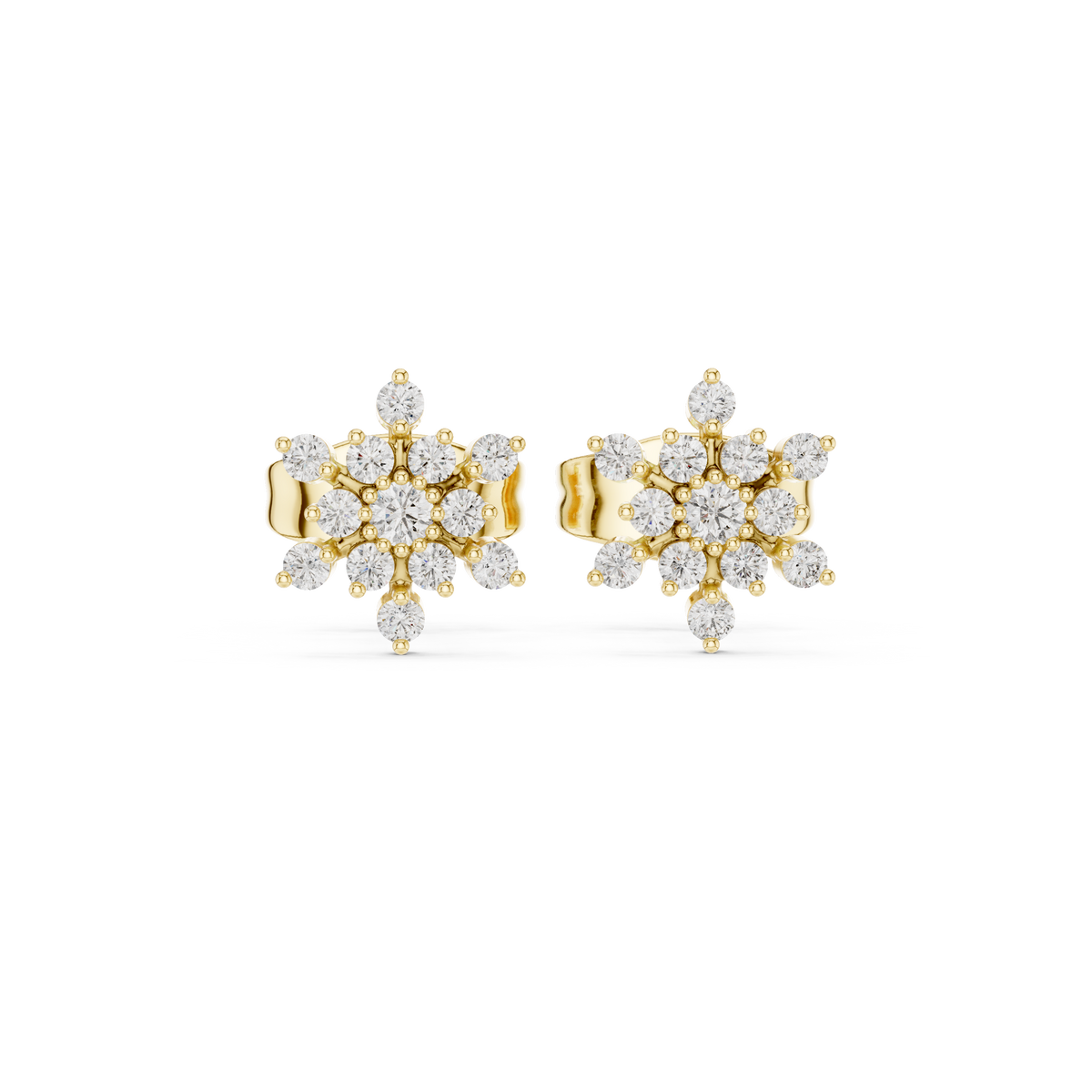 Radiant Floral Cluster Diamond Studs