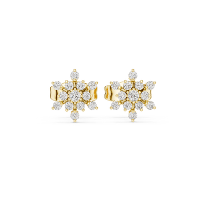 Radiant Floral Cluster Diamond Studs