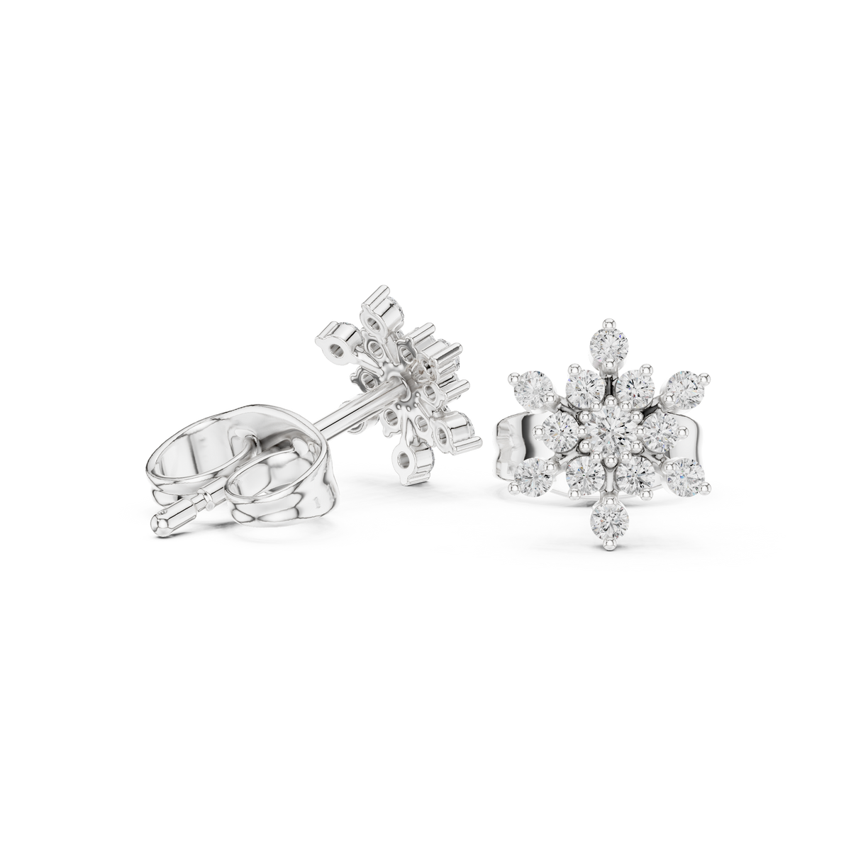 Radiant Floral Cluster Diamond Studs