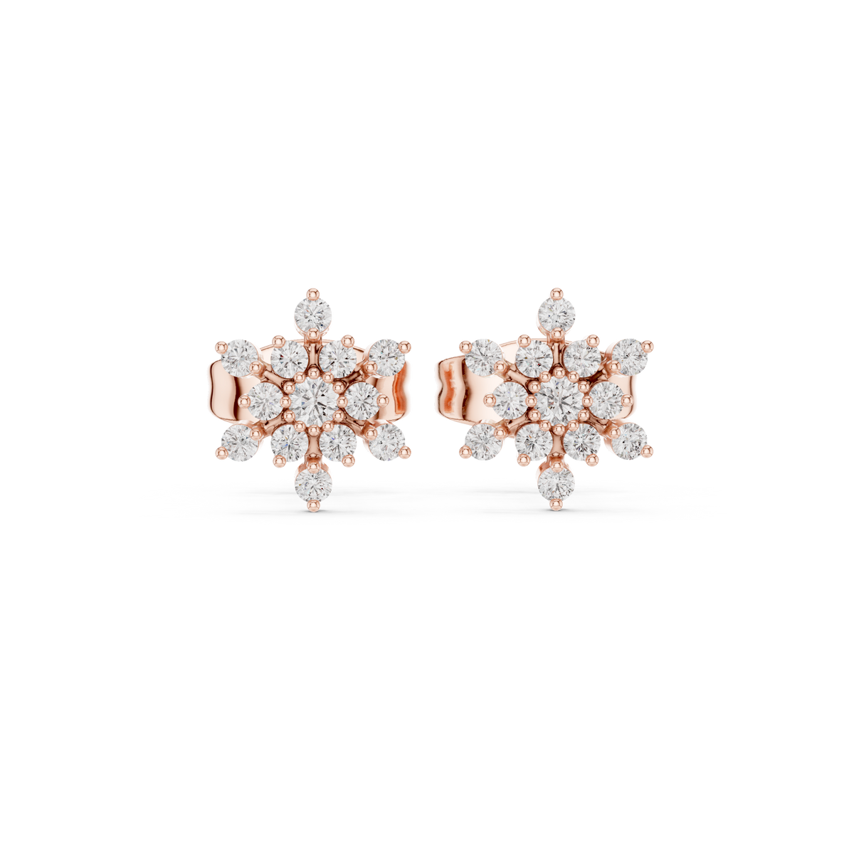Radiant Floral Cluster Diamond Studs