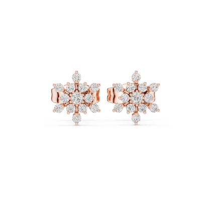 Radiant Floral Cluster Diamond Studs