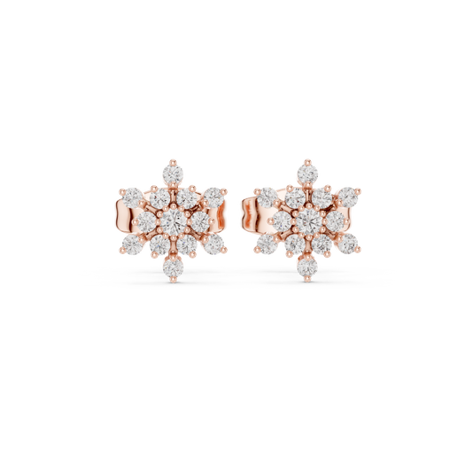 Radiant Floral Cluster Diamond Studs