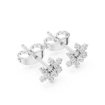 Radiant Floral Cluster Diamond Studs