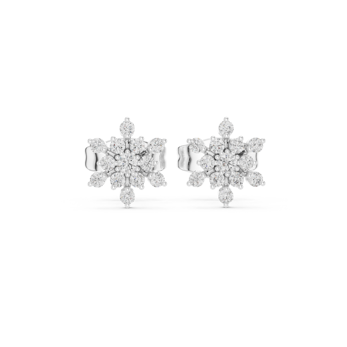 Radiant Floral Cluster Diamond Studs