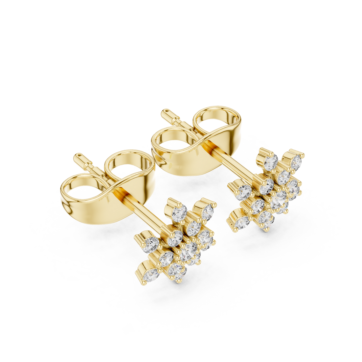 Radiant Floral Cluster Diamond Studs