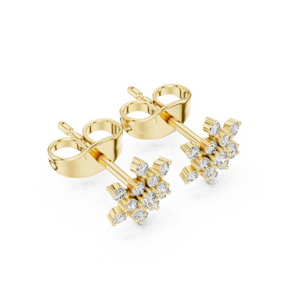 Radiant Floral Cluster Diamond Studs