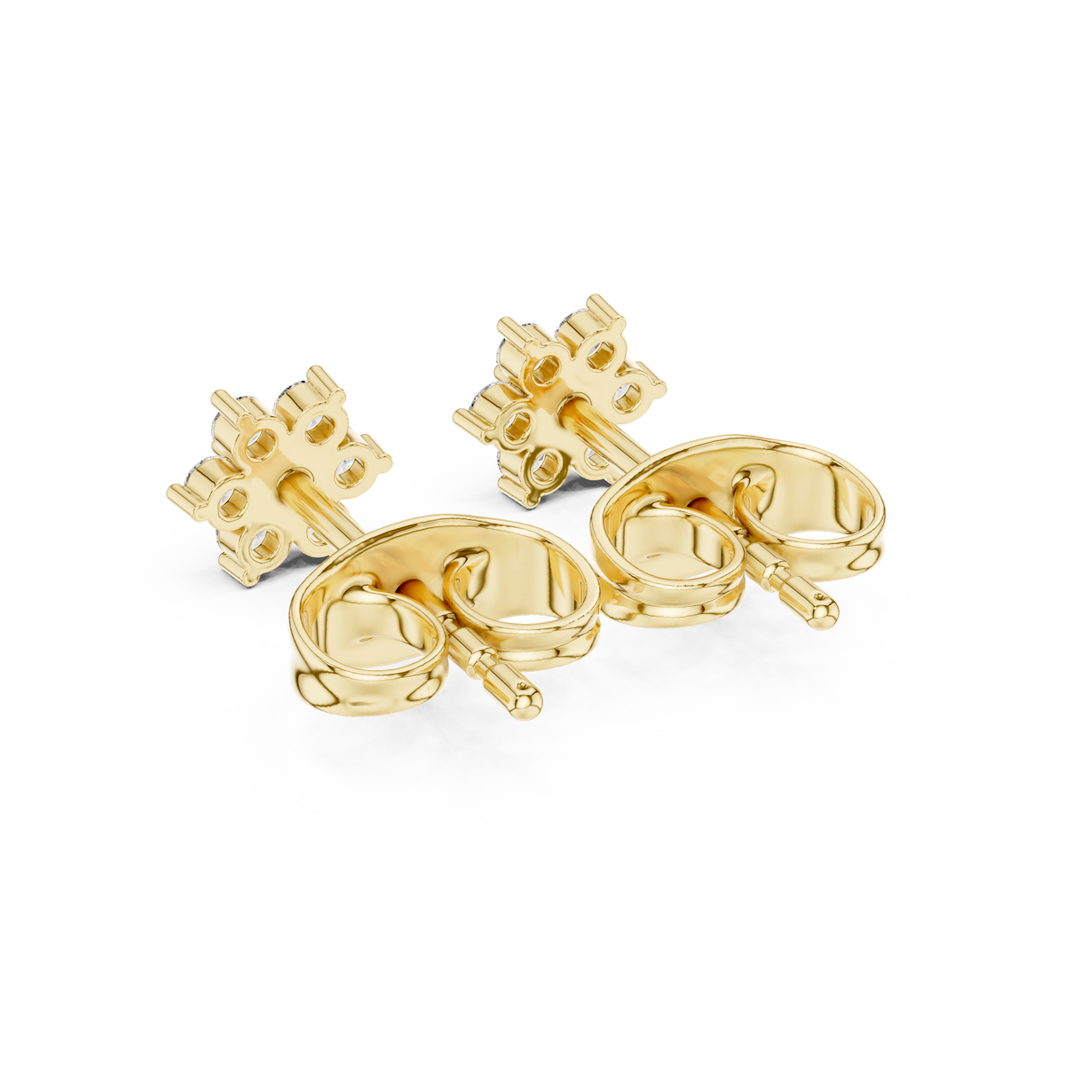 Elegant Seven Petal Diamond Studs