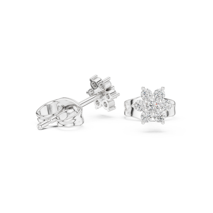 Elegant Seven Petal Diamond Studs