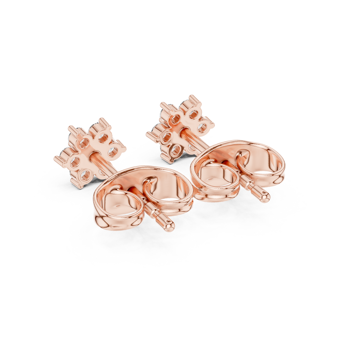 Elegant Seven Petal Diamond Studs