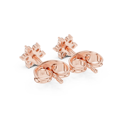 Elegant Seven Petal Diamond Studs