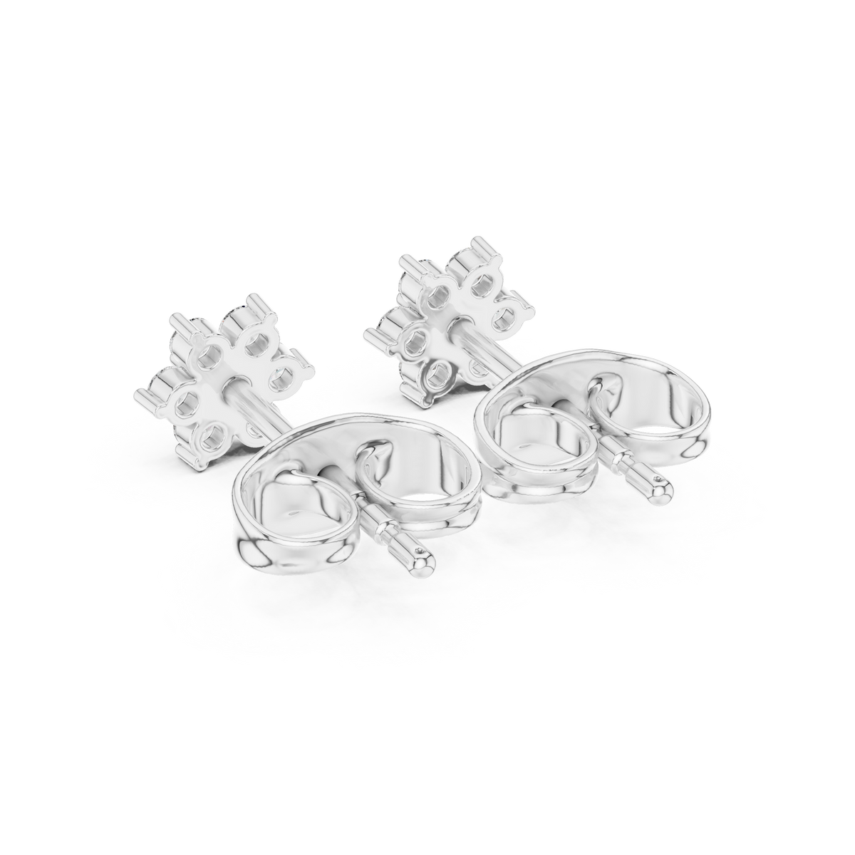 Elegant Seven Petal Diamond Studs