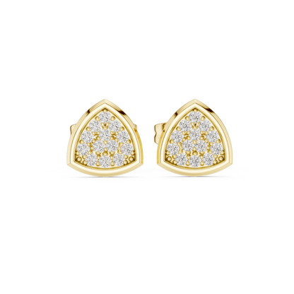 Elegant Triangular Cluster Diamond Studs