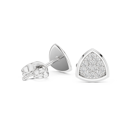Elegant Triangular Cluster Diamond Studs