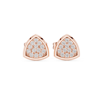 Elegant Triangular Cluster Diamond Studs