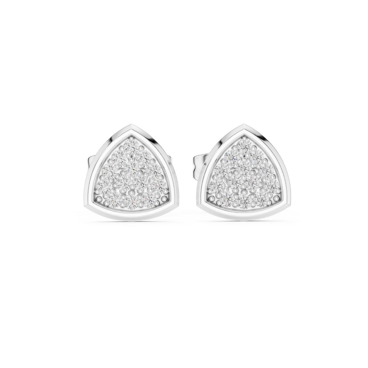 Elegant Triangular Cluster Diamond Studs
