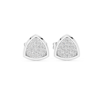 Elegant Triangular Cluster Diamond Studs