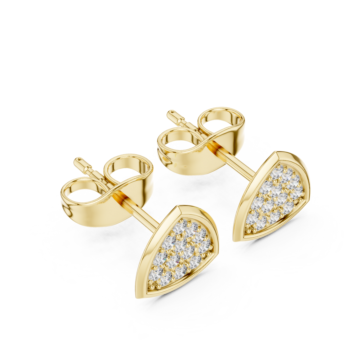 Elegant Triangular Cluster Diamond Studs