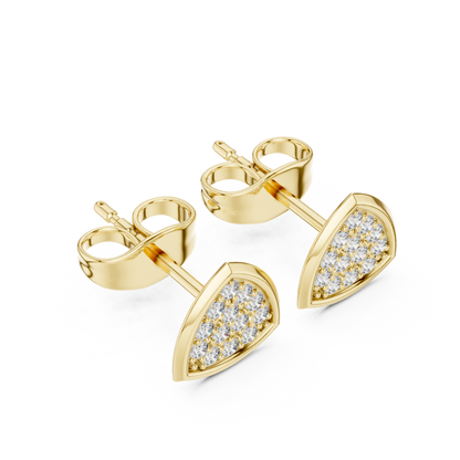 Elegant Triangular Cluster Diamond Studs