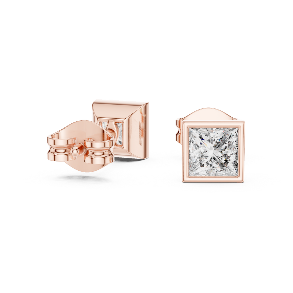 Varelle Princess Diamond Bezel Studs